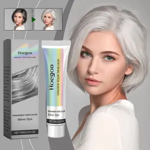 Silver-gray hair dye - Moisturizing and nourishing, smooth and easy to dye, long-lasting, gentle moisturizing, refreshing and non-irritating, herbal hair dye, temporary hair dye for parties, role-playing and festivals - 3.38 ounces per bottle