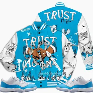 11 Low University Blue Varsity Jacket, Low University Blue 11s Outfits, Tattoo Trust No One Unisex T-Shirts To Matching Sneakers