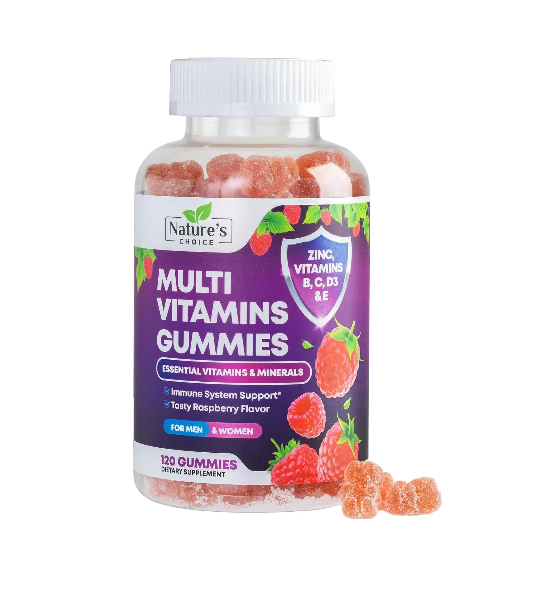 Multivitamin Gummies for Adults - Complete Adult Multivitamins Gummy with Essential Vitamins A, C, D, E, & High Potency B12 for Women & Men, Daily Immune Support Multivitamins Supplement - 120 Gummies