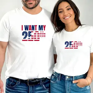 My 250th Matching Couple's T-Shirts - Cotton Crew Neck Short Sleeve Tops, Regular Fit, All-Season Knit Fabric, Festive Party Wear, Ideal Gift for Husband and Wife Clothes Casual men's graphic tees comfort color shirts Suits Crewneck Womenswear