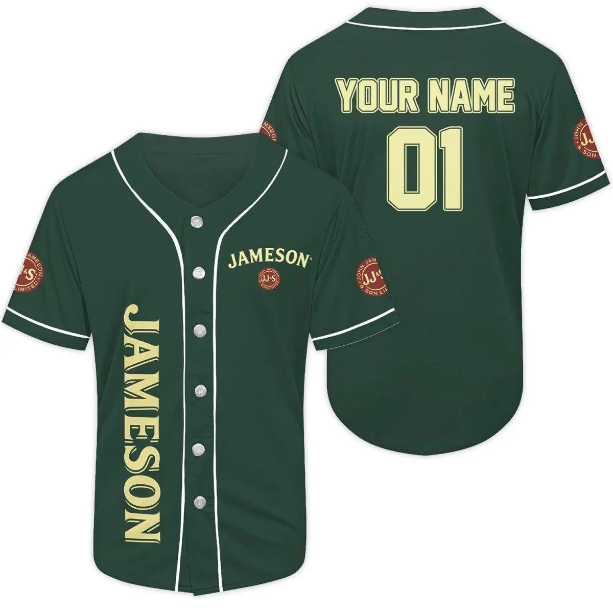 Personalized Green Jameson Irish Whiskey Baseball Jersey - Jameson Jersey Shirt For Men Women, Jameson Baseball Shirt