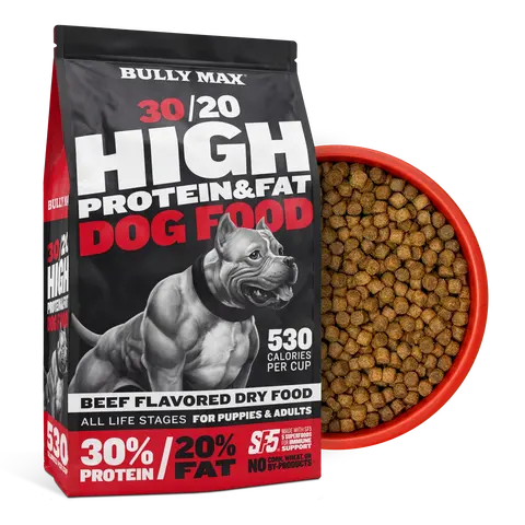 Bully Max 30/20 Dry Dog Food (5 lbs) - Beef Meal Base, 30% Protein, 20% Fat, AAFCO-Approved Balanced Nutrition, Joint Care, +10M CFU Probiotics, Lean Muscle Support