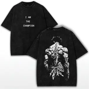 Baki Hanma I Am The Champion Tee – Washed Oversized Gym Shirt | 230GSM Fighting Spirit Collector Drop