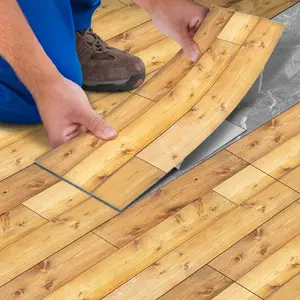 Classic Wood Grain Floor Stickers, Stick and Peel Flooring, PVC Thick, Waterproof & Anti-Slip, Ideal for Kitchen, Bathroom, Living Room Decor, 5.91*15.75 Inches