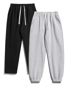 Men's Solid Drawstring Waist Thermal Lined Sweatpants, Casual Comfy Straight Leg Pants & Jogger Pants for Fall & Winter, Men's Trousers for Daily Wear