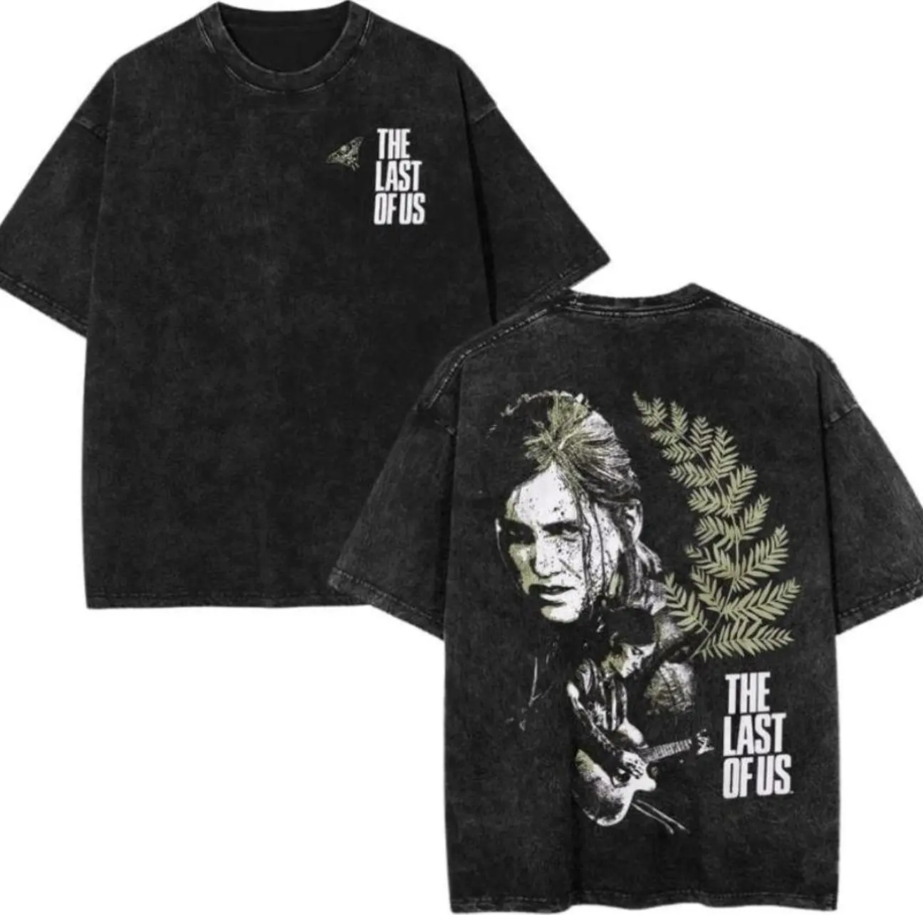 The Last Of Us Ellie Fern Two-Sided Washed T Shirts Men Women Streetwear Hip Hop Graphic Tees Tops Short Sleeve Menswear Classic Cotton 3Y7