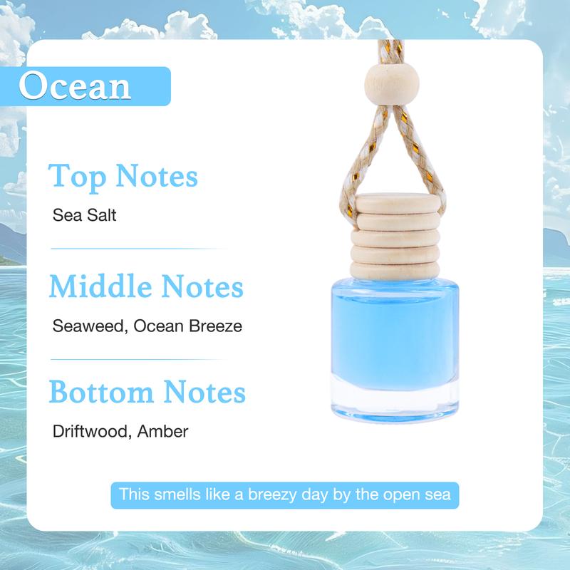 6-Pack Christmas Car Essential Oil Aromatherapy – Suspended Air Freshener for Cars & Homes, Natural Auto Interior Diffuser (Unisex) – Durable for Holiday Drives