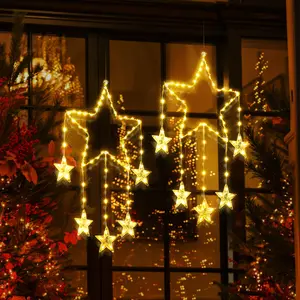 Dreamcatcher Stars Christmas Window Lights, Xmas Indoor Outdoor Hanging Decoration christmas tree 2025 ornament, Christmas gift Ornaments Decorating Led Party Tree Warm White christmas decorations