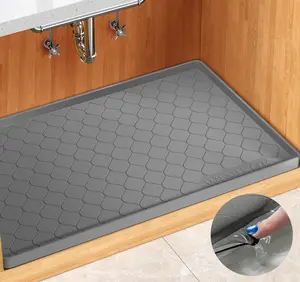 Under Sink Mat 34" x 22", Kitchen Essentials and Gadgets, Shelf Liner and Cabinet Protector, Home Organizers and Storage, Waterproof Bathroom Tray