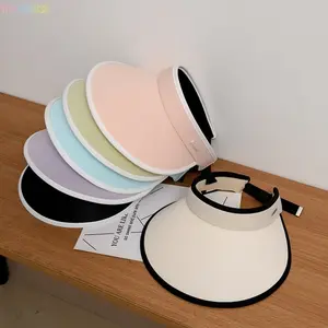 Women's Foldable Wide Brim Sun Visor Hat, UV Protection Breathable Lightweight Open Top Sun Cap, Portable Packable Outdoor Hat for Travel Beach Vacation Hiking Camping Daily Summer Wear