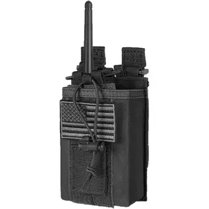Tactical radio holder molle radio pouch universal case for police firefighter two ways walkie talkies vest black Audio Metal