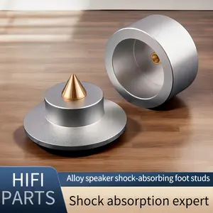 Music enthusiast HiFi UFO style aluminum alloy speaker with foot studs, foot pads, and shock-absorbing pins (four piece set) suitable for speakers, subwoofers, amplifiers, and home theaters to enhance high-quality sound quality