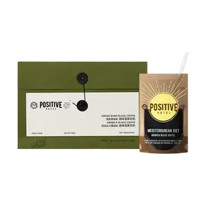POSITIVE HOTEL Mediterranean Roast Freeze-Dried Instant Americano Coffee - 7 Bags, 21g - Rich Smoky Black Coffee for Quick Brew