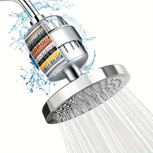 Filter Shower Set, 20-Stage Shower Filter - Effectively Reduces Chlorine and Heavy Metals, High Pressure Shower Filter with 6-Inch Round, Deluxe Polished Chrome Removes Chlorine Fluoride and Harmful Substances
