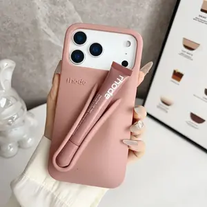 [All Color] #Toast Fashion Lip Gross Holder Case, Silicon Lip Phone Case for iP 17 16 15 14 13 12 11 Pro Max Plus & 12 13 Mini Model Silicone Back Cover