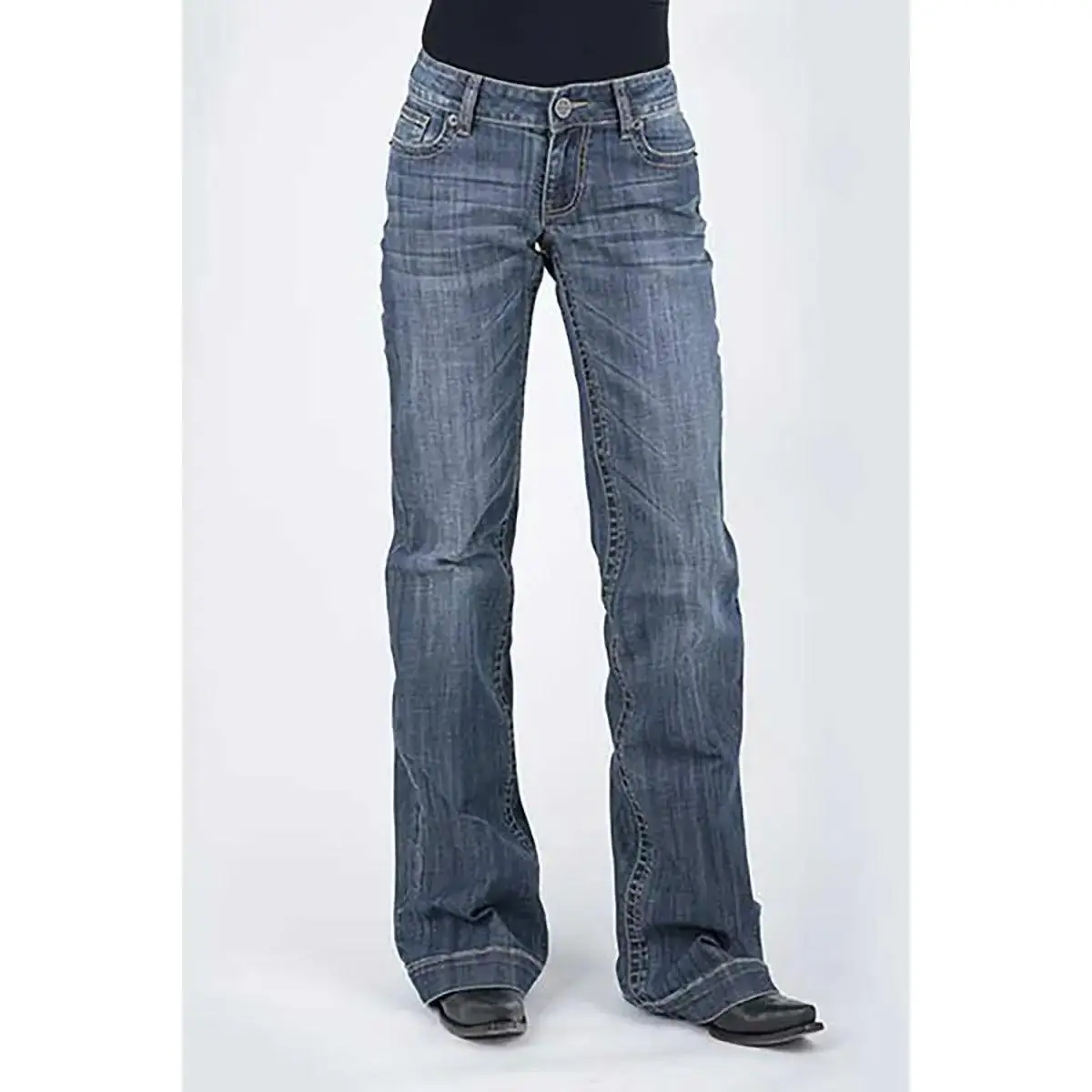 Tin Haul 460 Ella Fit Blue Loop Pocket ( Denim Dark Wash ) - Women's Jeans