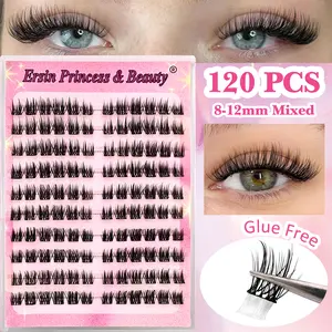 Self Adhesive False Eyelashes Clusters, Eye Tail Extension, Mixed Lengths (8-12mm), Anime Cosplay Lashes, Natural Fluffy Comfortable Travel Set