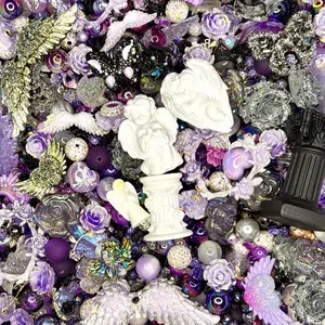 Fallen Angels Colorful Resin and Acrylic Beads & Charms Mix for DIY Beaded Pens Keychains Phone Chains Sun Catcher Car Hanger and Other DIY Jewelry Accessories Crafts or Projects