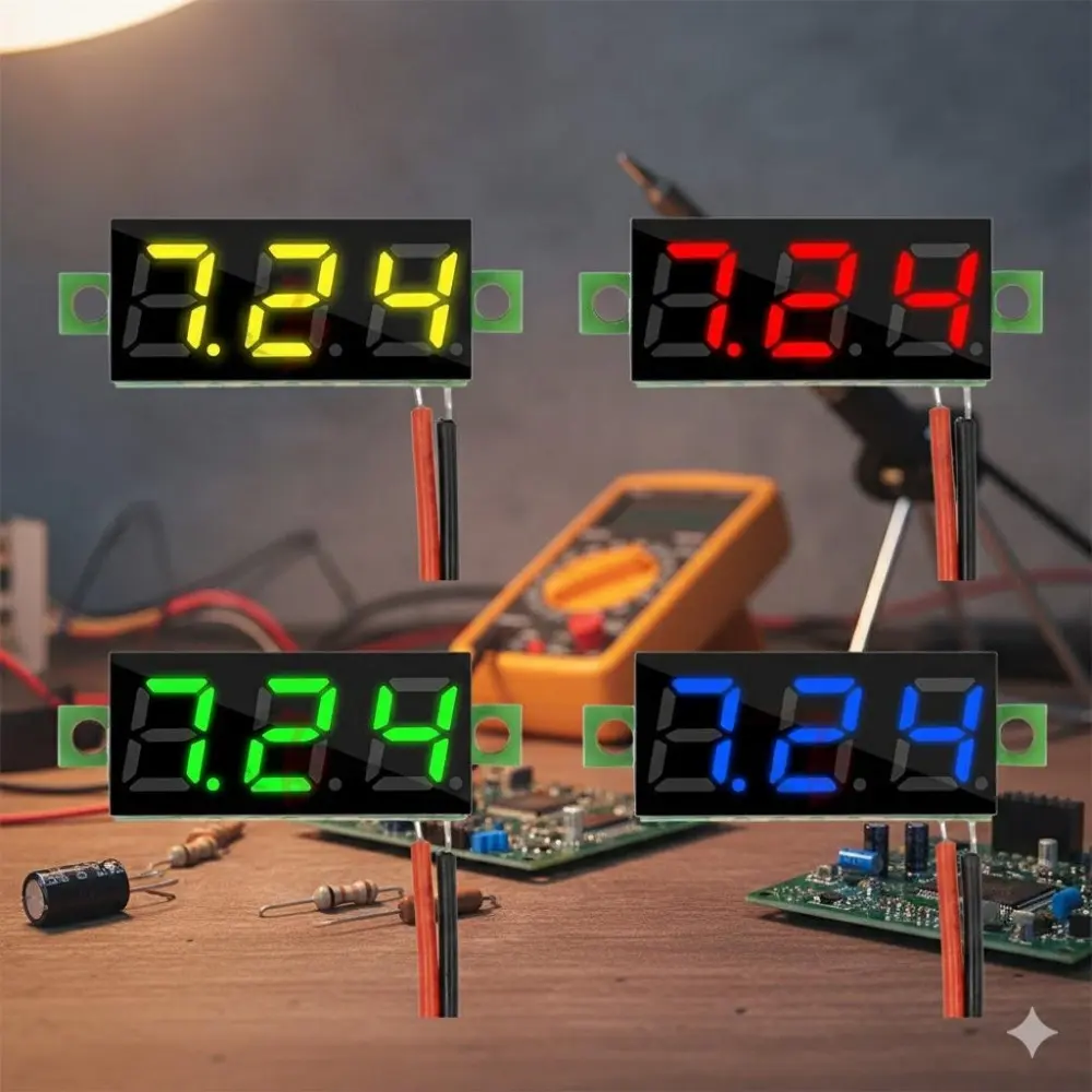 0.28" Bright LED Digital DC Voltmeter: Portable 2.5-30V Tester for Car Battery, Power Supply Monitor, Circuit Diagnosis & Electrical Tools. Multi-function Electronic Test Instrument for Electricians & DIY Voltage Tester
