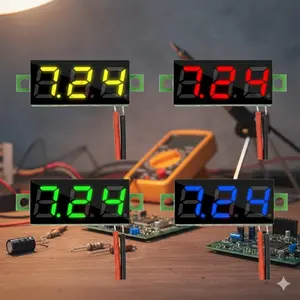 0.28" Bright LED Digital DC Voltmeter: Portable 2.5-30V Tester for Car Battery, Power Supply Monitor, Circuit Diagnosis & Electrical Tools. Multi-function Electronic Test Instrument for Electricians & DIY Voltage Tester