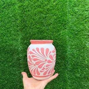 Cantarito Cielito Lindo color Rosa Blanco (1 Litro).
