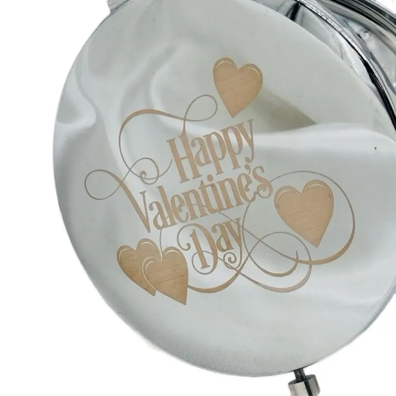 Unisex Romantic Valentine's Day Ready Gift Set - Heart-Shaped Compact Mirror, Red Organza Bag - Festive Party Supplies Item