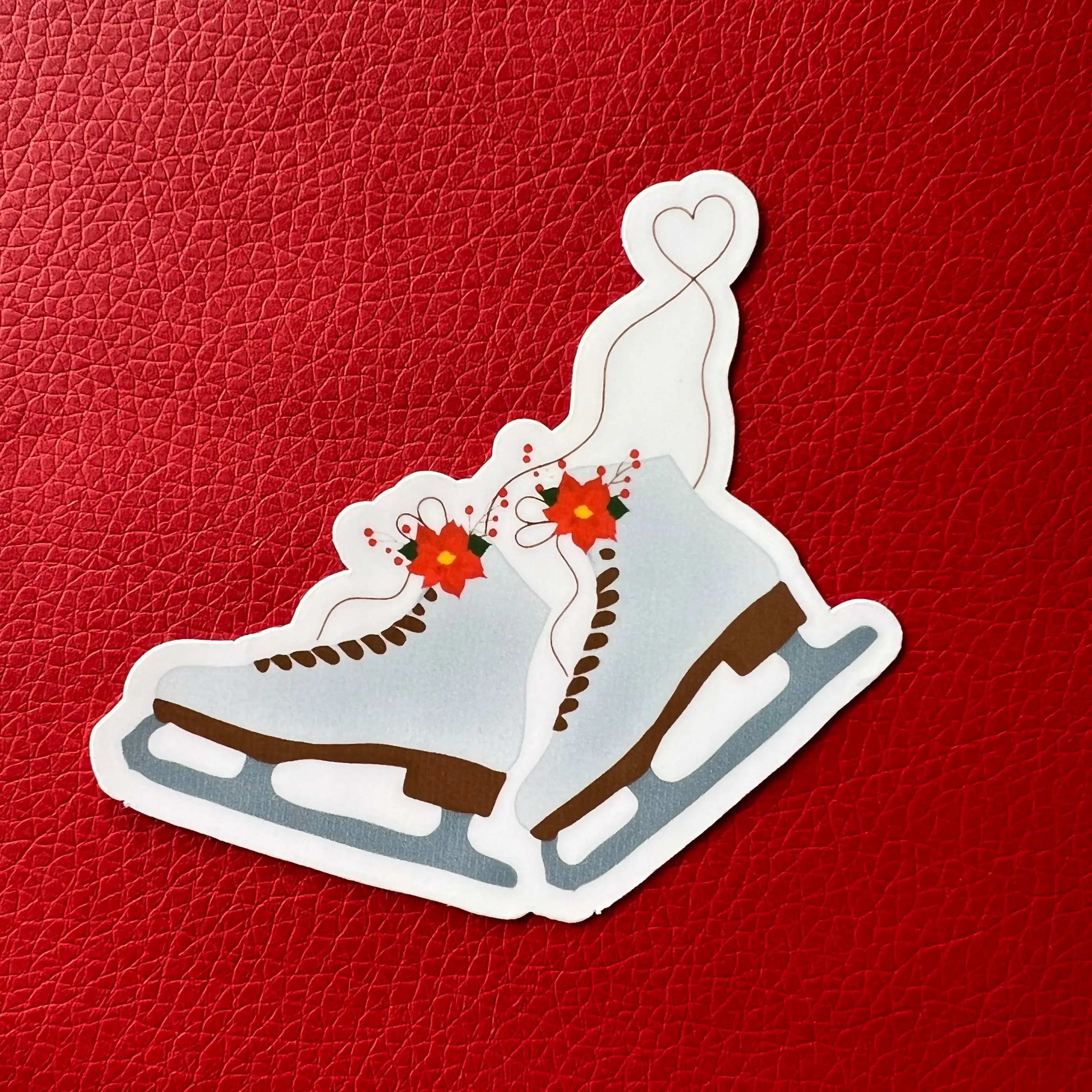 Christmas Ice Skates Sticker, Ice Skating Sticker, Laptop Stickers, Christmas Sticker, Best friend gift, Christmas Gift