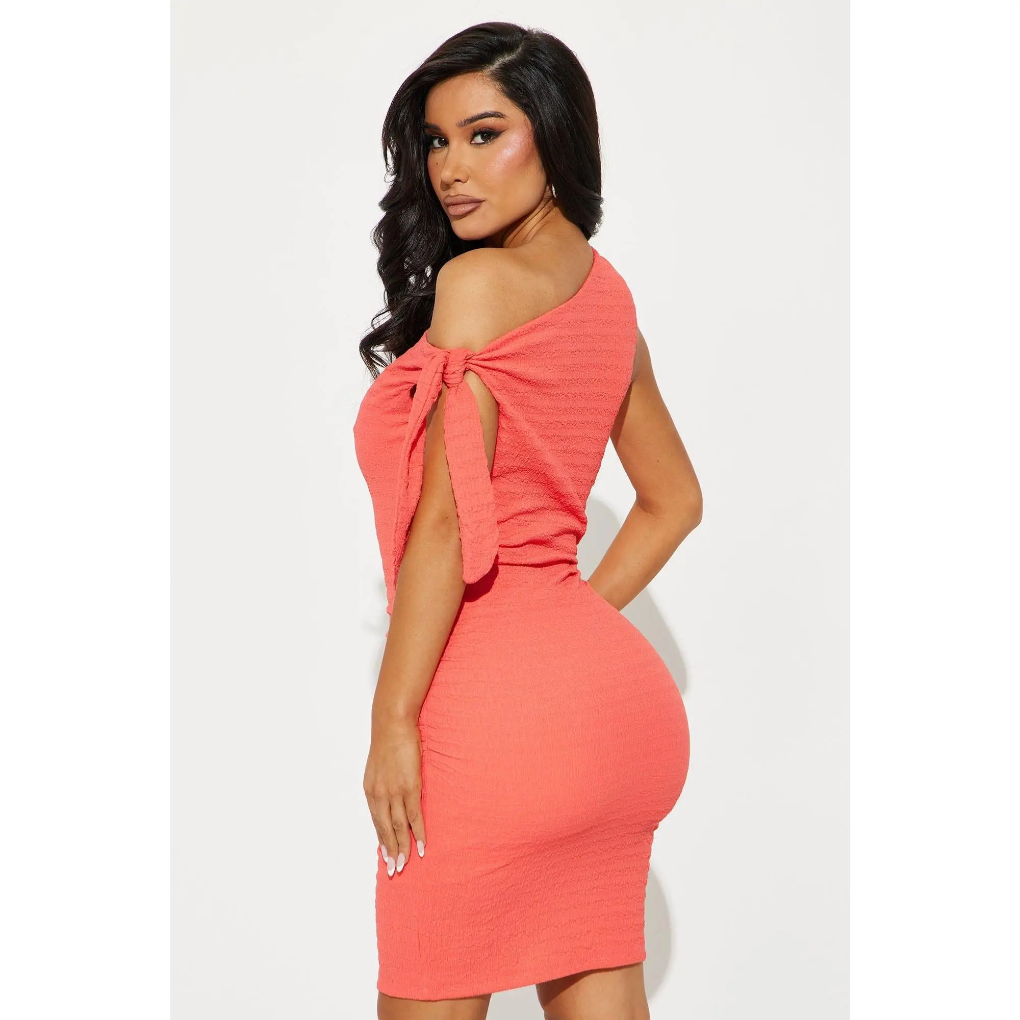 The Kelsey Knot shoulder Ruched Dress