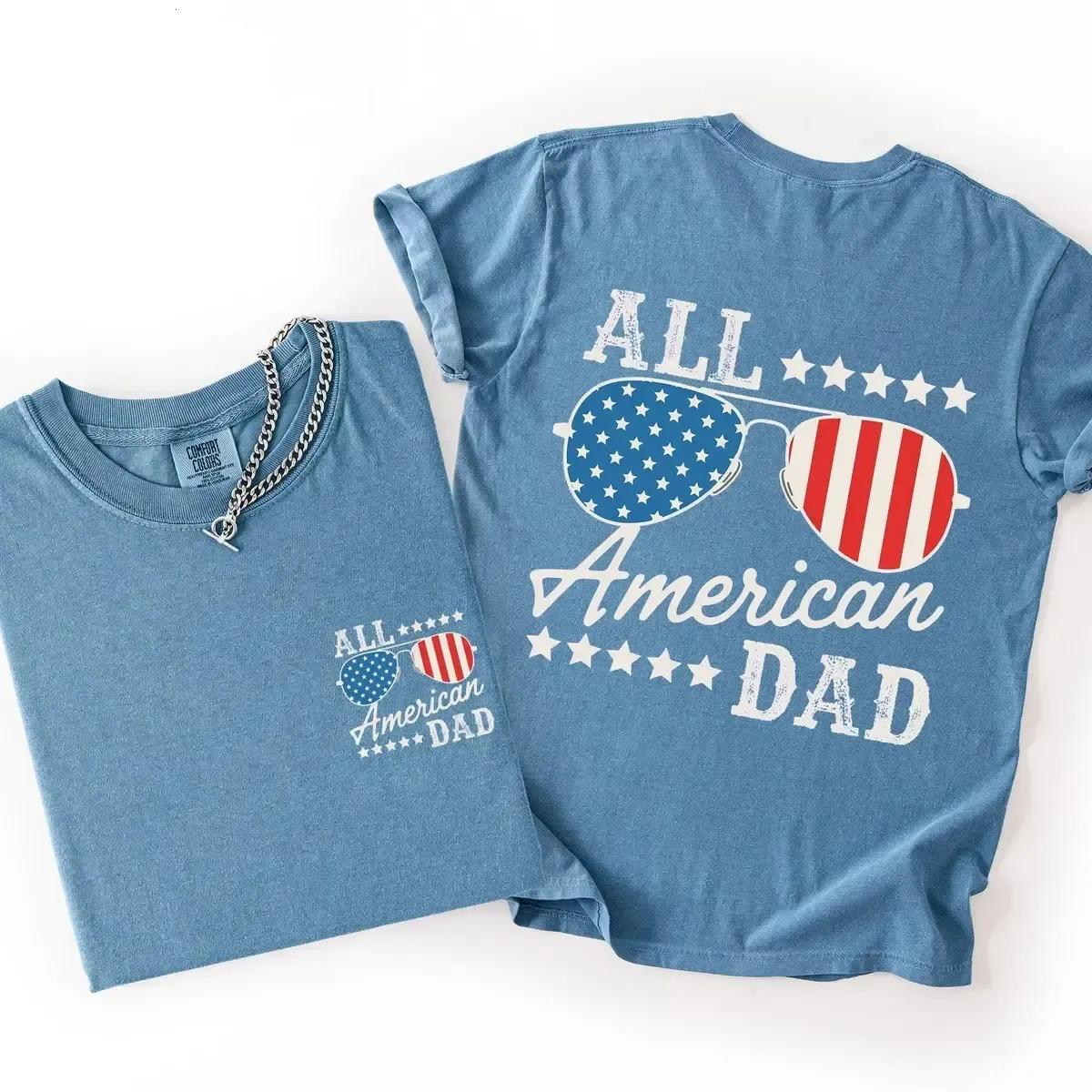 Comfort Colors All American Dad, Glasses, US Flag, USA, 4th of July Comfort Colors T-Shirt, Women’s Comfort Colors Tee
