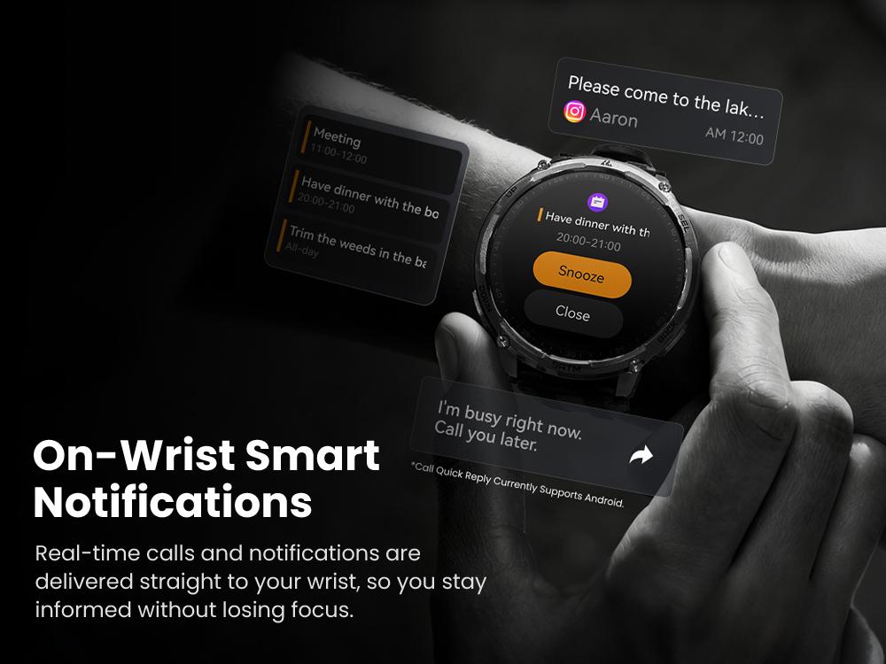 KOSPET Tank T4C Smart Watch for Men with LED Flashlight, 1.5” AMOLED Display, Dual-Band GPS&Compass, 50-Days Battery, 24/7 Heart Rate/Sleep Monitor, 50m Waterproof, Bluetooth Call/Walkie-Talkie