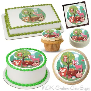 Woodland Baby Buddies Edible Cake & Dessert Toppers ~ Cute for Baby Shower Theme & Dessert Ideas! Baking