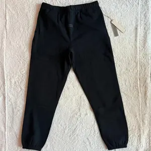 Sweatpants SS22 Essen-tials 130BT212030F Stretch Limo Black Elastic cuffs  Menswear Trouser