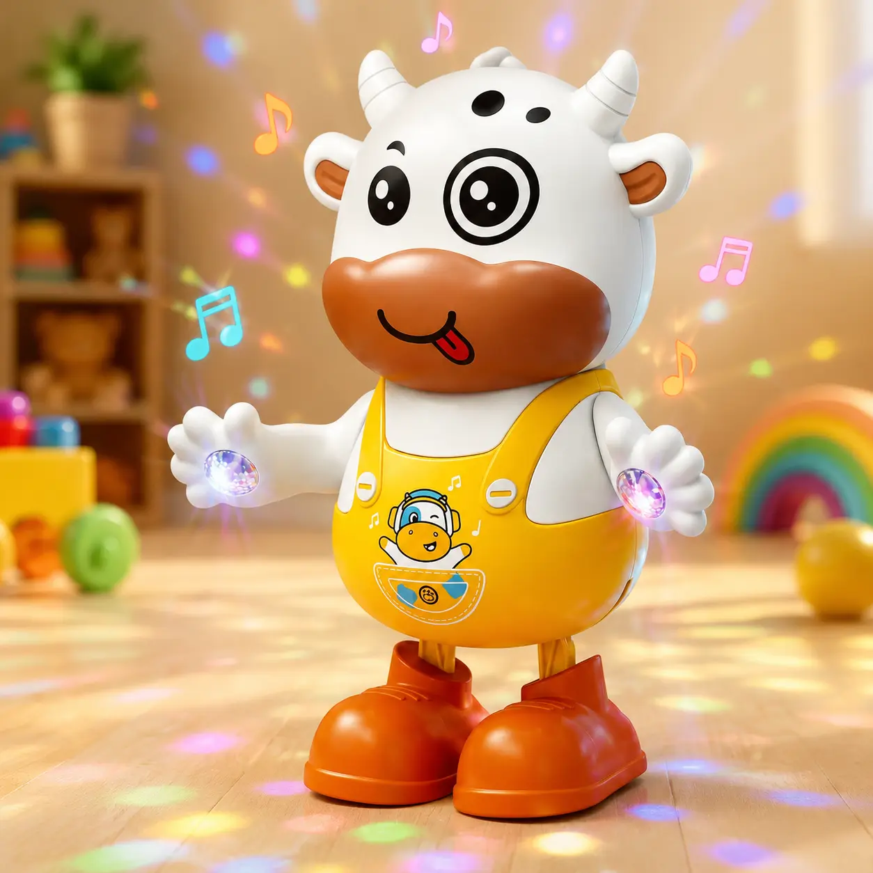 Electric Dancing Cow Toy with Lights, Music, Interactive Movement - Cute Spinning Cow Toy for 3-4 Years Boys & Girls, Kids' Fun Gift