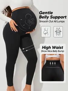 Maternity High Waisted Leggings with Gentle Belly Support, Ultra Soft & Stretchy over the Bump Pregnancy Pants for Women, Maternity Clothing