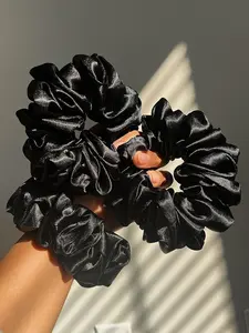 BEST JUMBO XXL Satin Scrunchie - Elastic Wide Stretch Hair Tie, Handmade, Giant Size