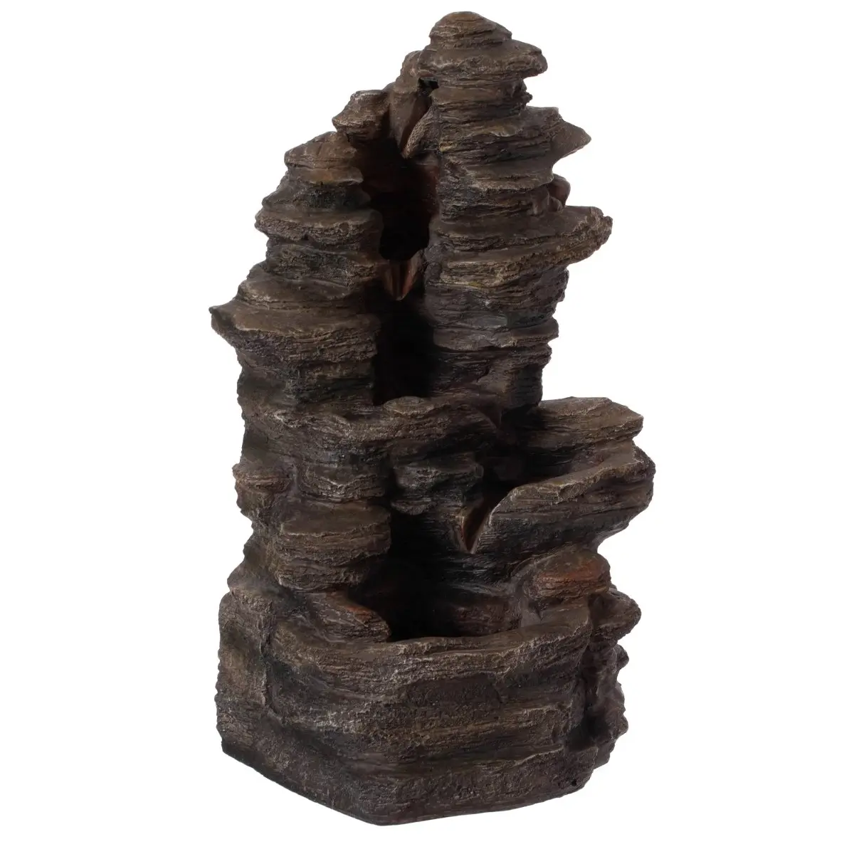 Gardenised QI004633 Cascading Electric Powered 8-Tier Rock Water Fountain 24" with LED Lights for Indoor and Outdoor Use