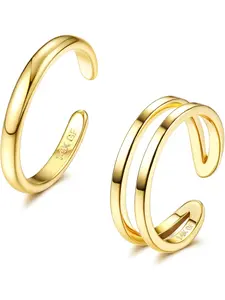14K Gold Filled Toe Rings for Women Simple Open Band Toe Ring Adjustable Toe Rings Fashion Stackable Rings
