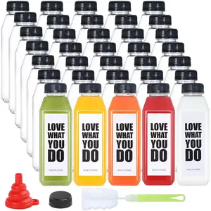 35 count 16oz Plastic Bottles with Caps, Juice Container with Lids, Empty Plastic Juice Bottles  Clear Bulk Beverage Containers with Tamper Evident Cap for Milk, Smoothie, Drinks