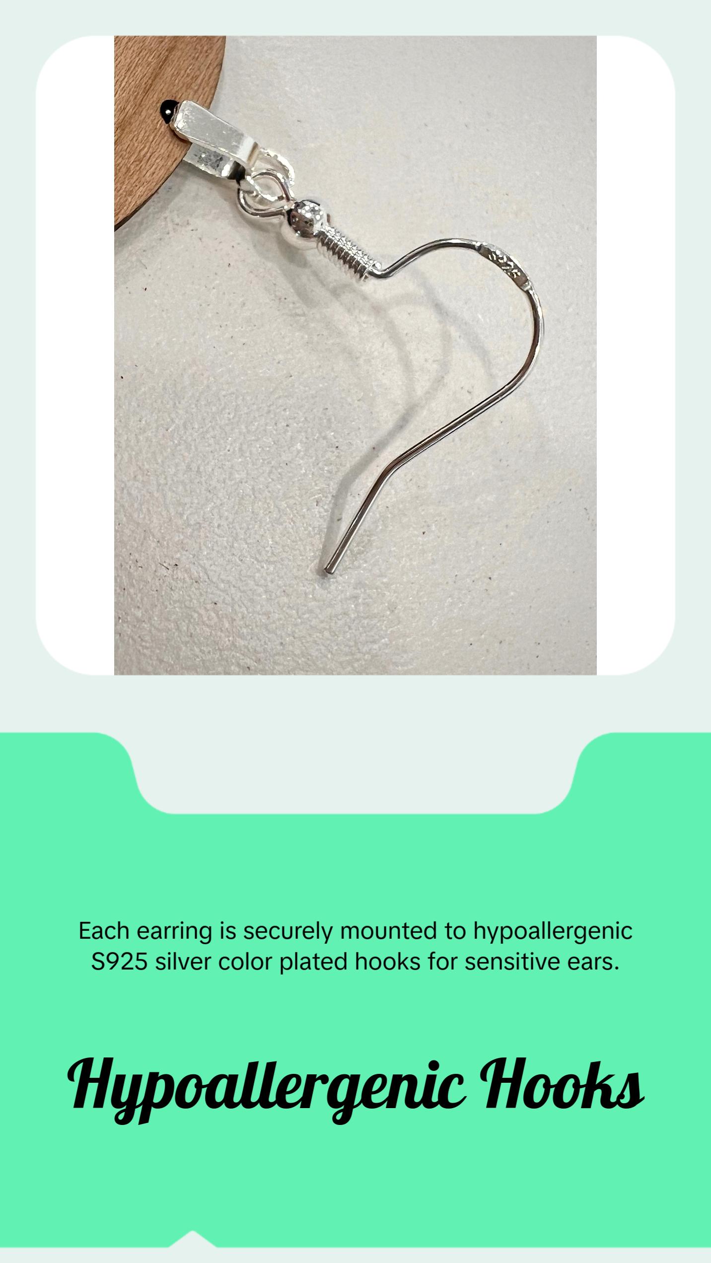 D20 DICE Walnut Earrings Silver S925 clamp style hooks- D & D inspired Walnut Earrings