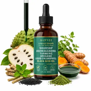 Soursop Bitters Liquid Drops 10-in-1 Natural Dietary Supplement - Premium Herbal Blend with Soursop, Noni, Moringa, Turmeric, Black Seed Oil, Oregano, Ashwagandha for Daily Wellness Support, Vegan, Non-GMO, 2 Fl Oz (60mL)