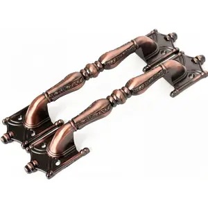 2 Pcs 9.25 inch Upgraded Red Bronze Barn Door Handles, Heavy Duty Barn Door Pulls, Handle Knobs for Sliding Door Cabinets Furniture Closet Cupboard Kitchen