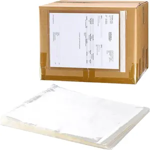 2.5 Mil Premium Clear 9.5'' x 12'' Packing List Envelopes Adhesive Shipping Label Documents Pouches Sleeves for Full Page 8.5''x11'' Letter-size Papers 50 Pack