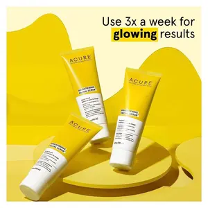 Acure Brightening Facial Scrub -  All Skin Types, Sea Kelp & Green Clay - Softens, Detoxifies and Cleanses  - 4 Fl Oz (Pack of 1) Skincare Cleanser Skin Repair products