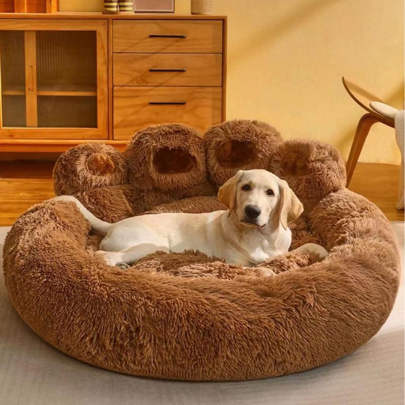 The Paw Haven Hooded Cat Bed | Calming Pet Cave | Self Warming Cat Bed | Plush Donut Dog Bed | Non Slip Bottom | For Indoor Cats & Small Dogs Winter