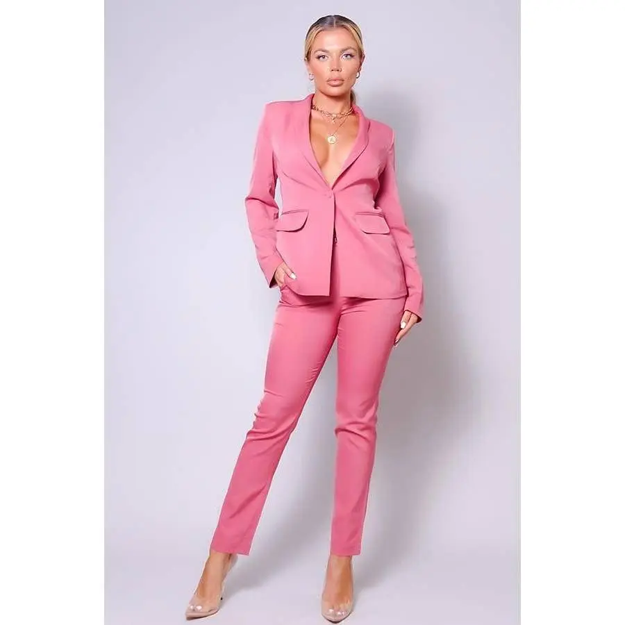 Bossed Up Suit Set- Coral