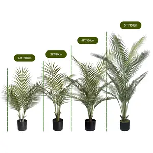 2-5FT Realistic Artificial Mini Areca Palm Tree(2 Pack), Realistic Faux Areca Palm Plants Pre-Potted, Fake Tropical Greenery for Indoor Outdoor Home Patio Decor tiktokshopspringglowup