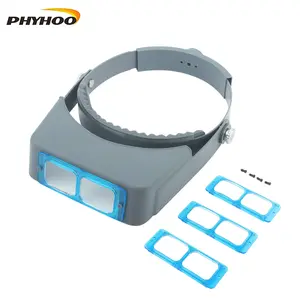 Adjustable Headband Magnifier with 4 Lenses (1.5x–3.5x) - Hands-Free Magnifying Glass for Jewelry Making & Crafts
