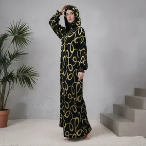 Women’s 100% Cotton Islamic Abaya Kaftan – Soft Double Cape Hooded Design, Loose Modest Dress for Ramadan, Eid & Daily Prayer