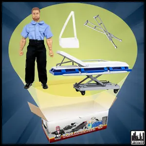 EMT Figure & Stretcher Accessory Set for WWE & AEW Wrestling Action Figures