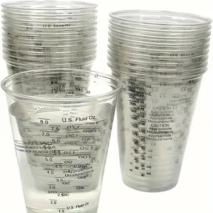 10/20/50pcs Paint Mixing Cups • 240ml(8oz) Disposable Plastic Measuring Cups • With Paint Stir Sticks • Perfect for Mixing and Measuring Paint, Resin, Epoxy • Precision Crafting Made Easy!